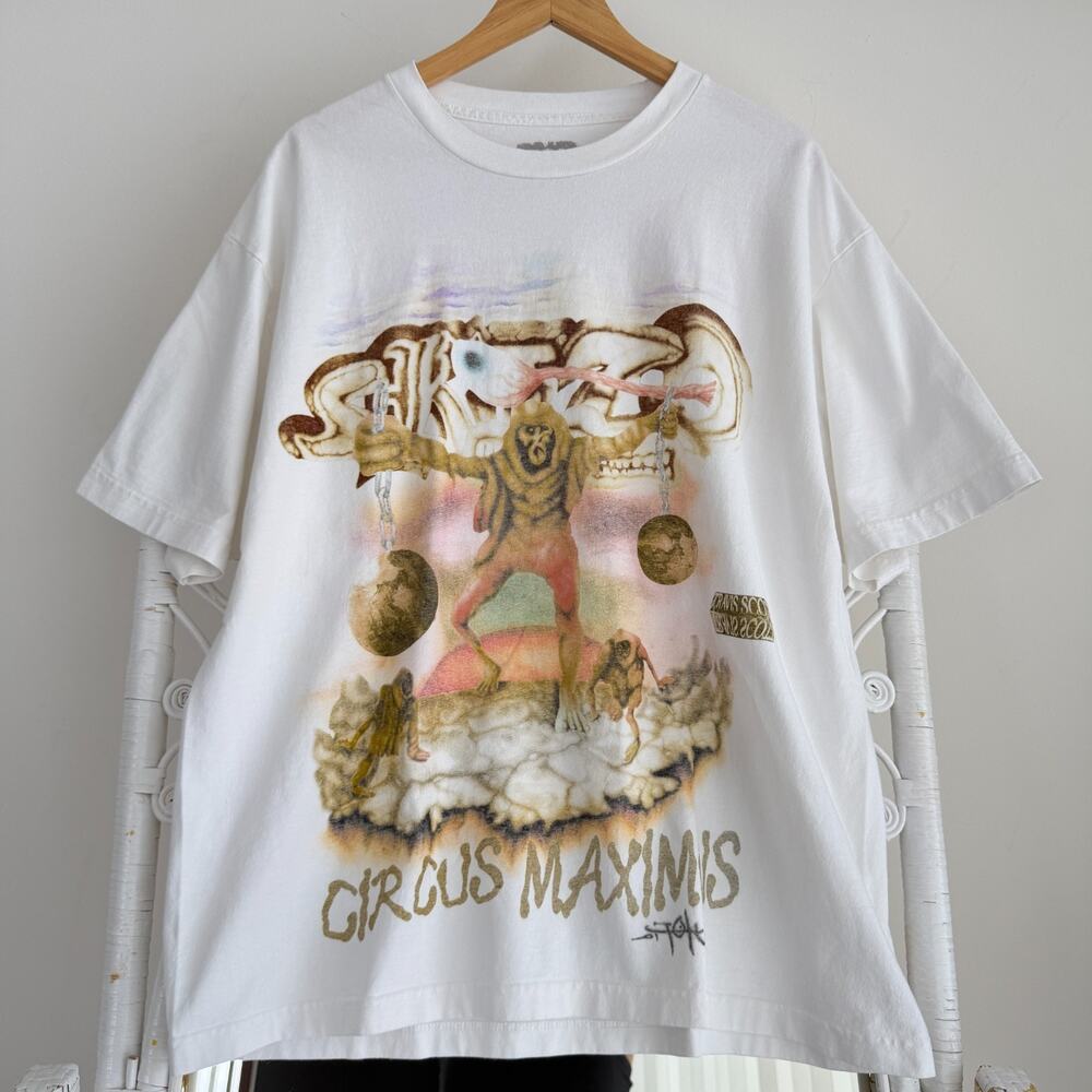 Travis Scott Shirt XL White Utopia Album Tour Skitzo Circus Maximus 2023 Tee - Picture 1 of 13
